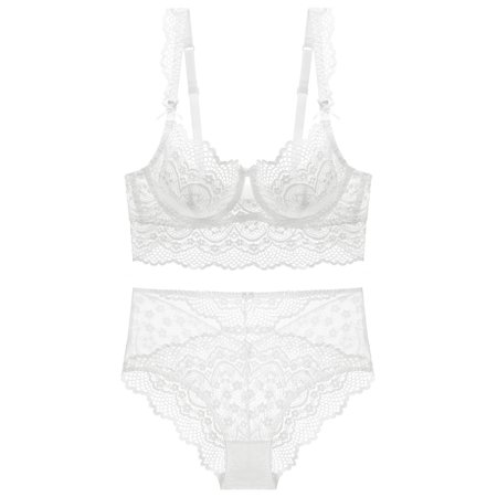 

Lingerie for Women Women s Sexy Soft Lace Lingerie Set See Through Underwear Floral Lace Underwire Sheer Bra and Panty Set