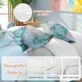 thumbnail image 3 of Turquoise Marble Bedding 3 Piece Duvet Cover Set Twin Size, Farmhouse Abstract Ombre Texture Soft Microfiber Comforter Cover with Zipper Closure & Pillowcases, Wrinkle & FadeResistant Quilt Cover, 3 of 9