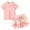 Pink, variant on REDARER Swimsuit Boy 2 Piece Boys Swim Set Short Sleeve Boys Swim Shirt Boy Swim Trunks Rash Guard Bathing Suits,Girls Swimsuit,8-9 Years