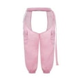 thumbnail image 4 of Women Crotchless Trousers Solid Color Long Pants with Chain Belt, 4 of 6