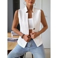 thumbnail image 4 of ZOELNIC Women's Summer Sleeveless Blazer Vest Dressy Button Down Business Casual Outfits Work Lightweight Vests Tops, 2XL, 4 of 7