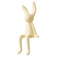 thumbnail image 3 of Estatua de conejo sentado de cerámica, decoración de estante, decoración de estante de café, decoración bonita con patas largas para mostrador, hogar, Grande, 3 of 8