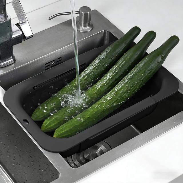EGNMCR Kitchen Gadgets, Kitchen Accessories, Kitchen Utensils Multifunctional Retractable Drainage Basket For Home Kitchen Adjustable Over-the-Sink Colander And Storage Organizer Collapsible colander