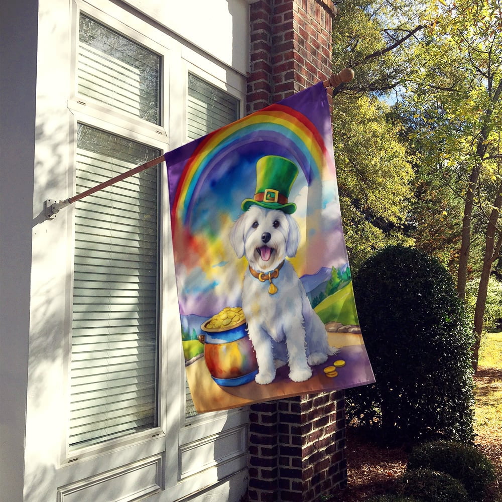 Coton de Tulear St Patrick's Day House Flag 28 in x 40 in