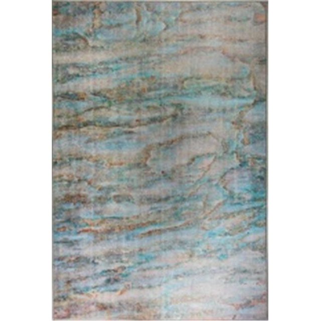 Dynamic Rugs IL698876599 Tapis Illusion, Turquoise & Multi - 5. 3 x 7.7 Po.