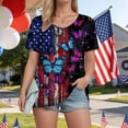 thumbnail image 5 of mgoYE 2XL T-Shirt for Women 250th Anniversary USA Shirt Women American Flag Shirts USA Flag Stars Stripes Graphic Blouse Patriotic Shirt 4th of July T Shirt Summer Tops Tee|Black XL, 5 of 7
