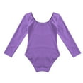 thumbnail image 2 of Miutii Kids Girls Long Sleeve Leotard Ballet Bodysuit Basic Dancewear Gymnastics Ballet Dance Leotard Lavender 6, 2 of 8