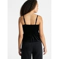 thumbnail image 3 of No Boundaries Velvet Smocked Peplum Cami, Women's, 3 of 5