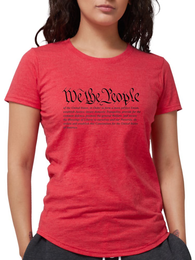 bijtend stuk Droogte CafePress - U.S. Constitution (White Shirt) Women's Deluxe T S - Womens  Tri-blend T-Shirt - Walmart.com