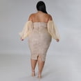 thumbnail image 6 of AURA Sequin Bodycon Dress Women Long Sleeve Sexy Party Club Evening Dress, 6 of 7