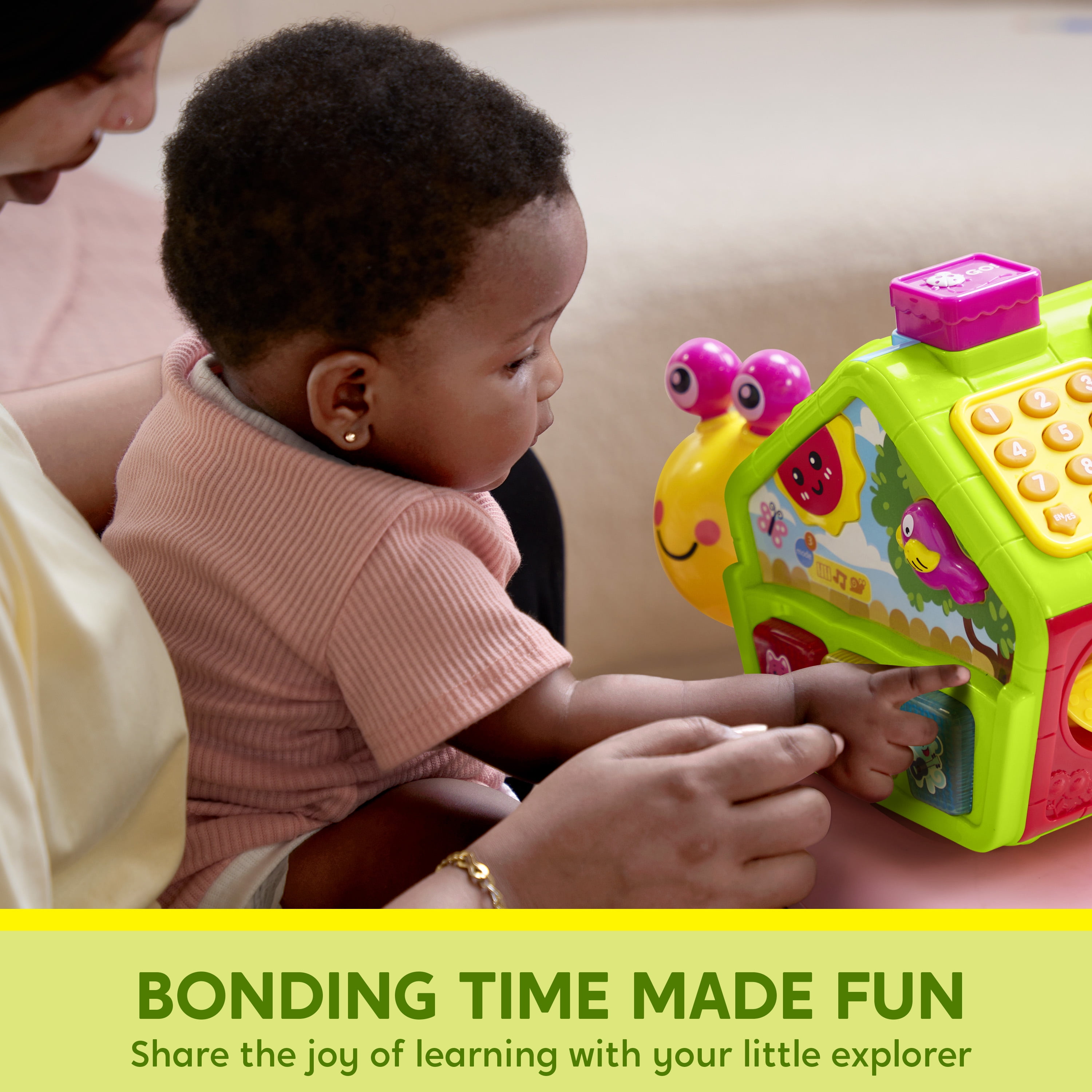 Joyfy Snail Crawling Toy Activity Cube with Music & Light 10 in 1 Montessori Toys for Baby 6-12-18 Months Educational Learning Toys for Toddler 1-3, First Birthday Gifts for Boys & Girls