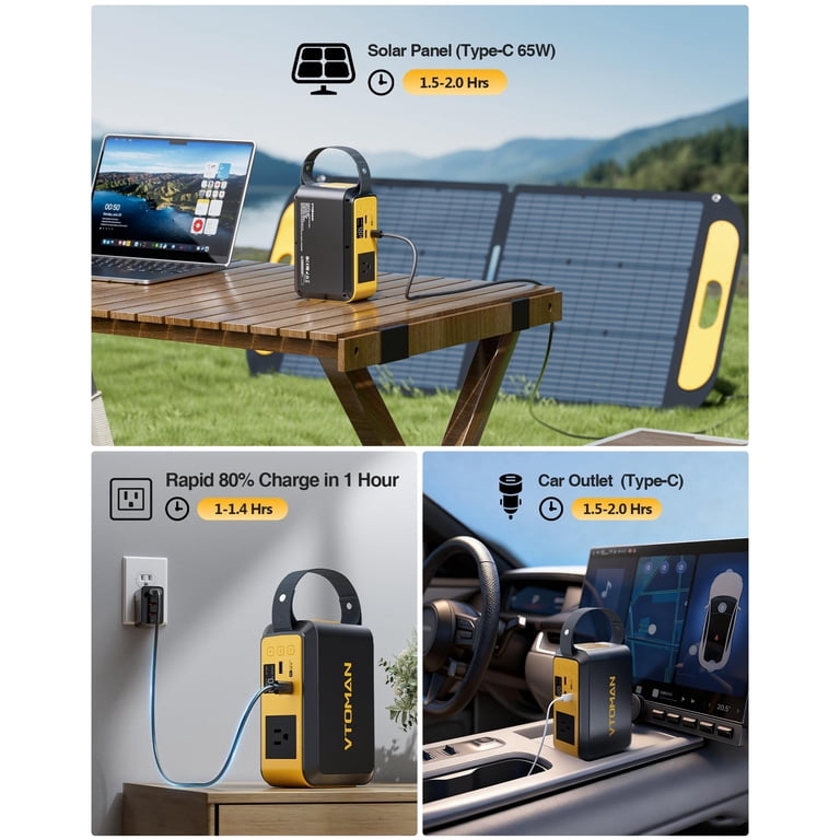 VTOMAN Jump 100 Portable Power Station, 88.8Wh LiFePO4, 100W AC