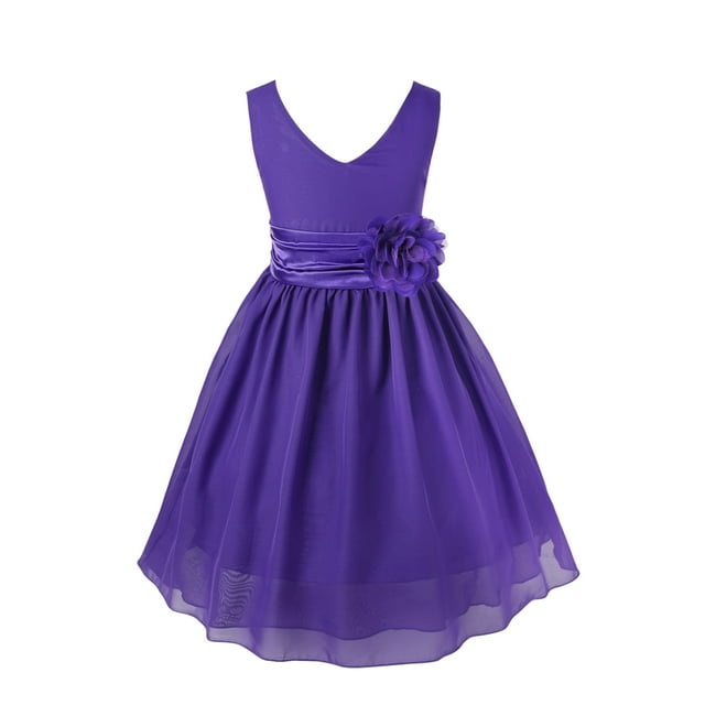 iiniim Robe Sans Manches en Chiffon pour Fille Bébé, Concours, Mariage, Demoiselle d'Honneur, Fête d'Anniversaire, Robe Formelle, Violet 10