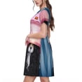 thumbnail image 2 of Easygdp Dog in Hairdresser para Vestido Transpirable de Mujer, Vestido Suelto de Manga Corta con Pliegues y Bolsillos para el Verano, 2 of 6