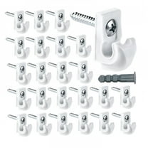 LAMIRO 24Pcs Shelf Bracket for Wire Closet Shelving Heavy Duty White Down Wall Clip