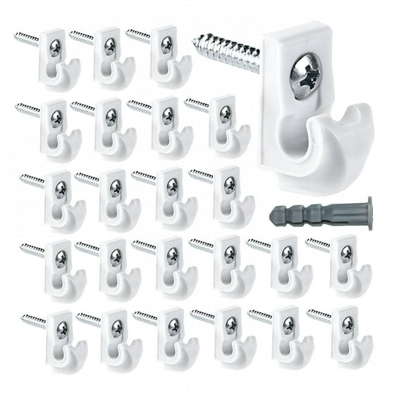 LAMIRO 24Pcs Shelf Bracket for Wire Closet Shelving Heavy Duty White Down Wall Clip