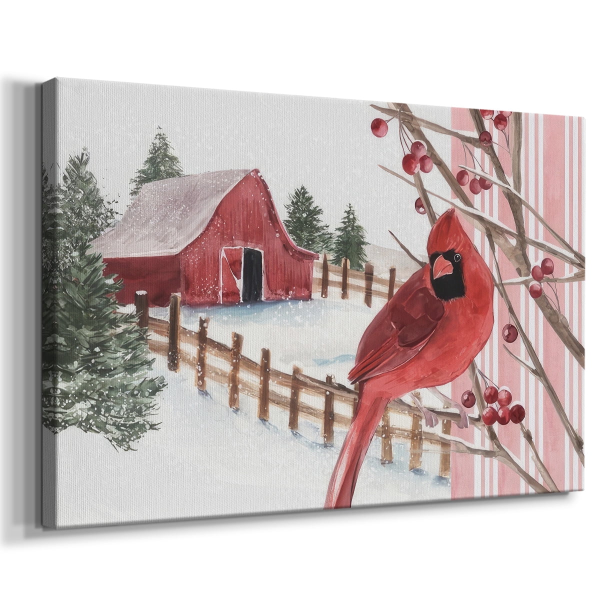 Winter Cardinal Collection A- Gallery Wrapped Canvas