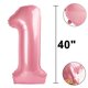 thumbnail image 2 of Globo Kelfuoya con el número 19, color rosa nacarado, 1 m, para cumpleaños, 2 of 4