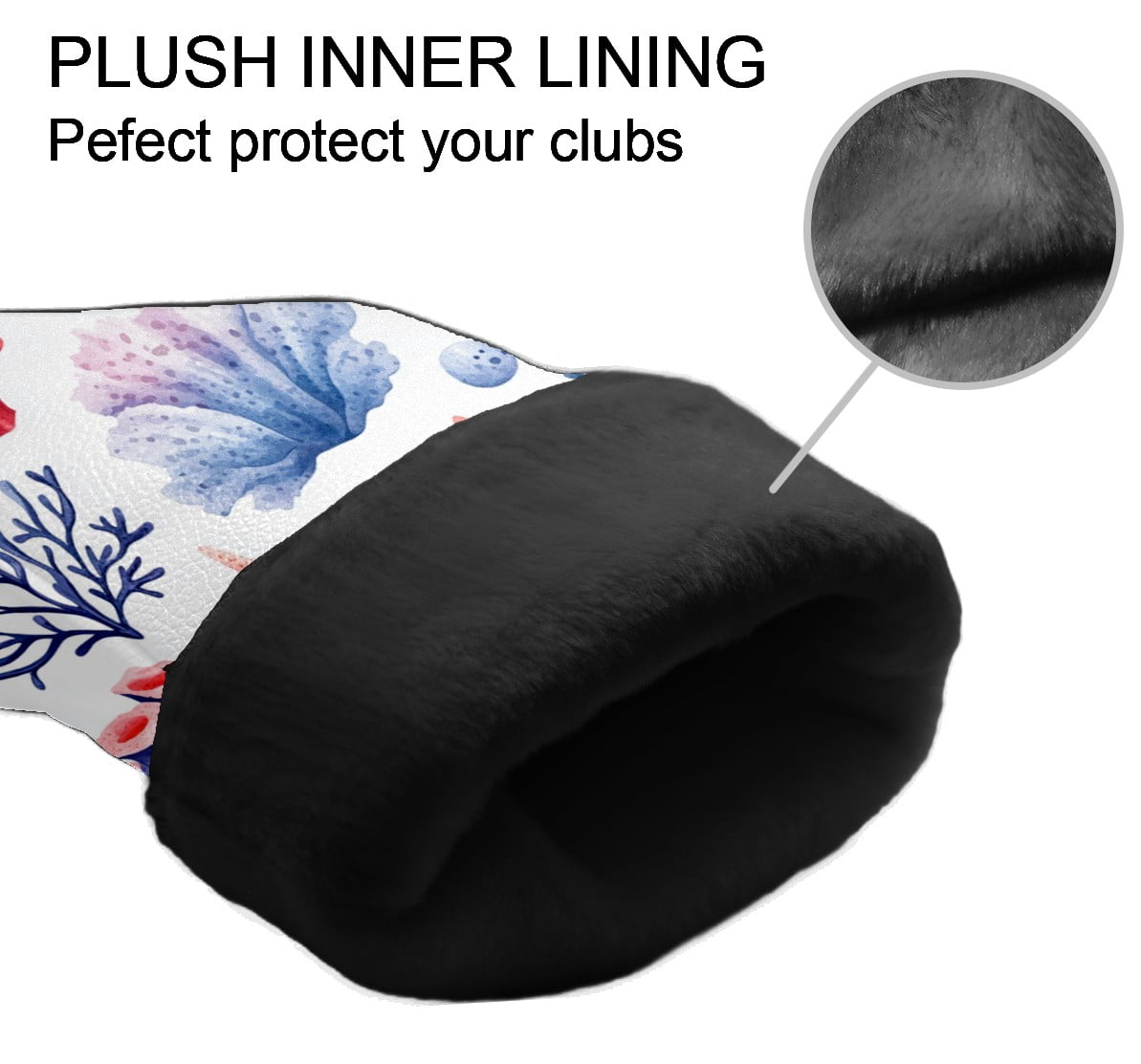 Golf Club Covers PU Leather Waterproof Head Covers for Fairway Woods Hybrids Seaweed