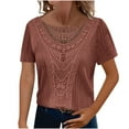 thumbnail image 1 of Posijego Tunique en Tricot pour Femmes Hauts Amples à Col Rond Manches Courtes Pull Léger, 1 of 7