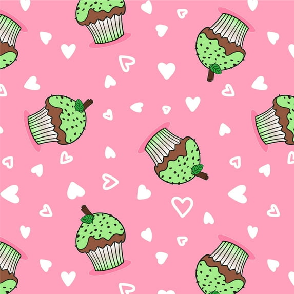 Mint Chocolate Cupcake Premium Roll Gift Wrap Wrapping Paper