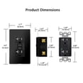 thumbnail image 5 of GFCI Outlet 20 Amp, ETL Listed, LED Indicator, Tamper-Resistant, Weather Resistant Receptacle Indoor or Outdoor Use with Decor Wall Plates and Screws Black 10 Pack, 5 of 6