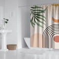 thumbnail image 2 of Orange Boho Geometric and Plant Pattern Shower Curtain 84"x72" ,Bathroom Decorative Shower Curtains Set with 12 Hooks,Modern Waterproof Washable Shower Curtain, 2 of 6