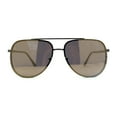 thumbnail image 2 of Mens 90s Rimless Officer Style Mirrored Lens Air Force Sunglasses Gunmetal Gold Mirror, 2 of 4
