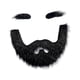 thumbnail image 2 of Conjunto de barba y cejas postizas, vello facial postizo, accesorio de disfraz, decoración para Negro, 2 of 8
