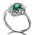 thumbnail image 4 of Antique Floral 1.50 Carat Emerald and Diamond Engagement Ring in White Gold, 4 of 4