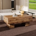 thumbnail image 2 of Coffee Tables This modern rectangular coffee table features a stylish wood color, making it an ideal addition to any living room or apartment, and measures 43.3 "x 21.6" x 17.2 ".W1151P168335,Coffee, 2 of 16