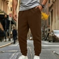 thumbnail image 4 of Guluxicc Men's Athletic Pants Loose Drawstring Elastic Waist Straight Leg Trousers with Pockets for Jogging Everyday Fall Winter, 4 of 7