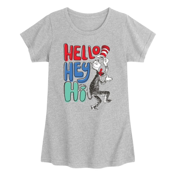 The Cat in the Hat - Hello Hey Hi - Youth Girls Fitted Short Sleeve T-Shirt