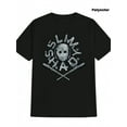 thumbnail image 2 of Men's "SSlim Shady" Graphic Tee - Vintage-Inspired Black Short Sleeve T-Shirt with Horror Band Theme, Polyester, Machine Washable - Perfect Summer Gift for Him, 2 of 6