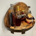 thumbnail image 4 of Wooden Vintage Whiskey Barrel Shelf Hand Crafted Liquor Bottle Display Rack, 4 of 5