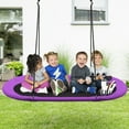 thumbnail image 5 of Gymax 60'' Saucer Tree Swing Surf Outdoor Adjustable Kids Giant Oval Platform Swing Set Purple, 5 of 10
