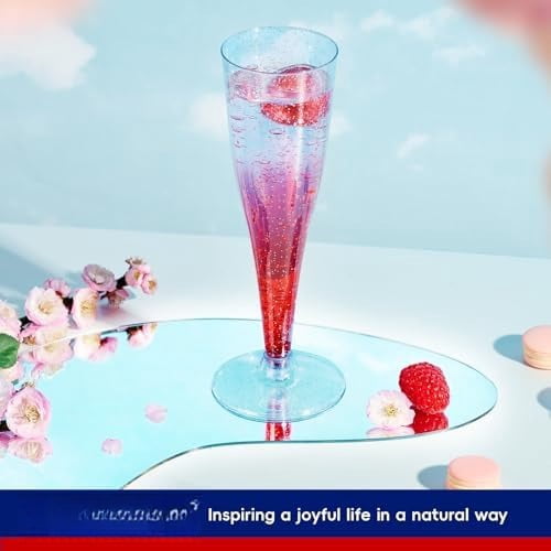100 Pack Plastic Champagne Flutes Disposable 4.5 oz Blue Glitter Plastic Champagne Glasses Suitable for Wedding, Thanksgiving Day, Christmas