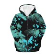 thumbnail image 3 of POLERO Girls Zip Up Cropped Hoodies Teen Long Sleeve Bling Butterfly Blue Sweatshirts Kids Fall Casual Jacket with Pockets, 6-7 Years, 3 of 7