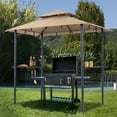 thumbnail image 5 of ABCCANOPY 8'x 5' Grill Gazebo Shelter, Double Tier Outdoor BBQ Gazebo Canopy with LED Light(Khaki), 5 of 8