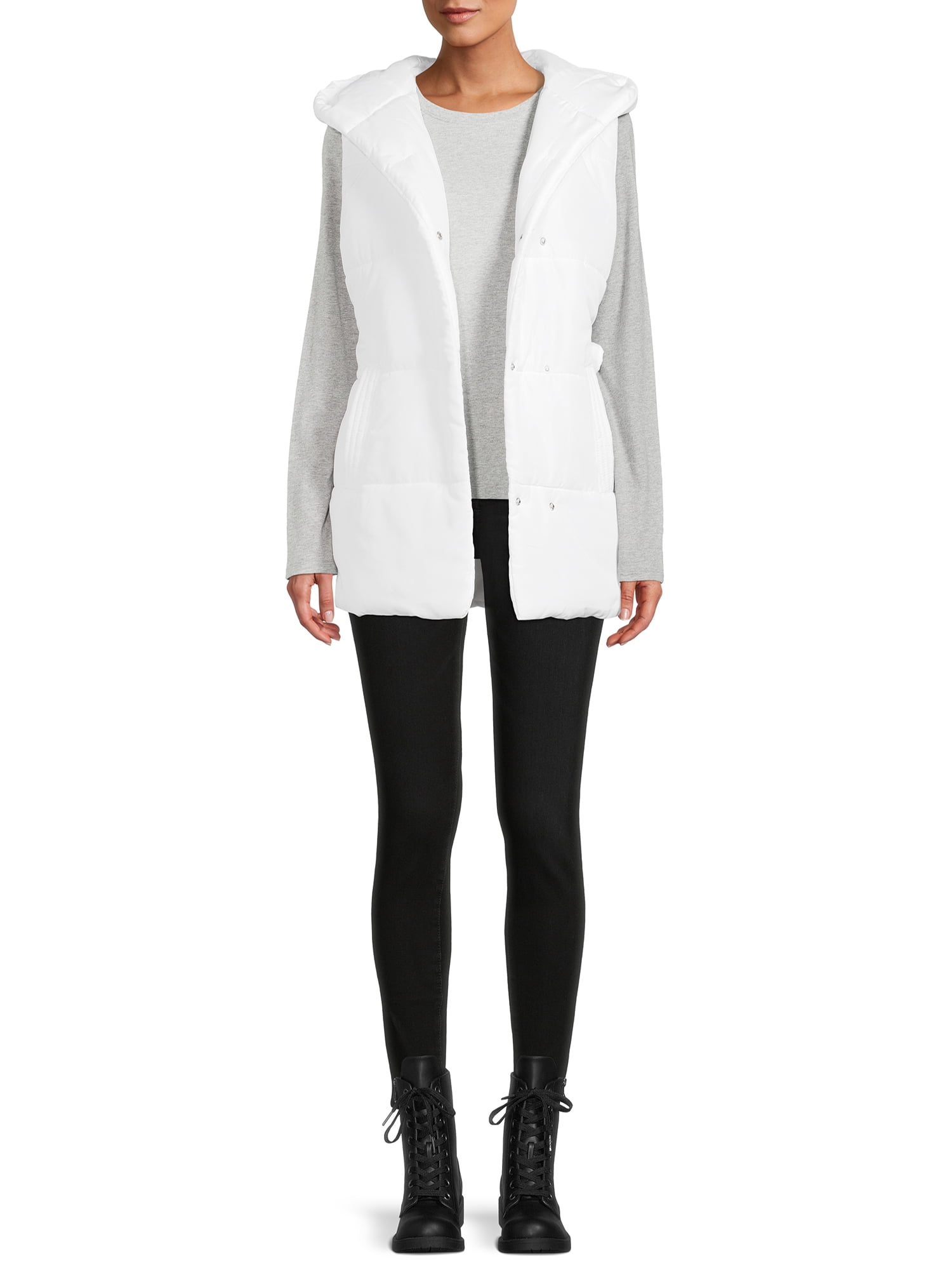 Jason Maxwell Women's Belted Puffer Vest with Hood