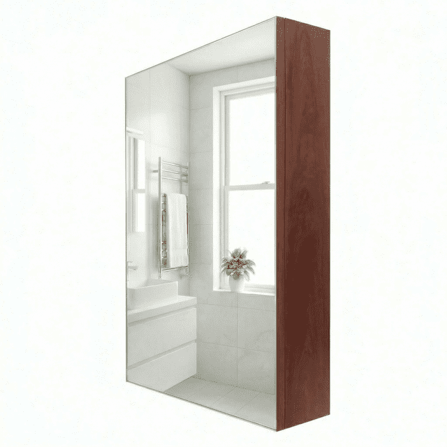 Botiquín con espejo para baño Modularma Modelo A color Cerezo