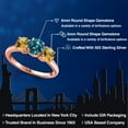 thumbnail image 2 of Gem Stone King 18K Rose Gold Plated Silver London Blue Topaz and Yellow Citrine Engagement Ring for Women | 2.00 Cttw | Round 6MM | Gemstone November Birthstone | Size 6, 2 of 6