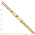 thumbnail image 3 of Real 14kt Yellow Gold Medical Red Enamel Curb Link ID Chain Bracelet; 8 inch; for Adults and Teens; for Women and Men, 3 of 3