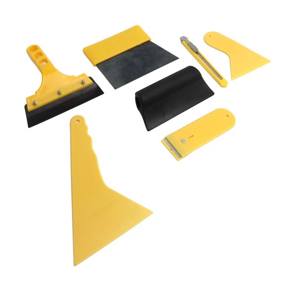 Herramientas Para Tinte De Ventanas, Kit De Herramientas De Aplicación De Tinte Para Ventanas De Plástico Amarillo, Fácil De Transportar Para Instalación De Películas Para