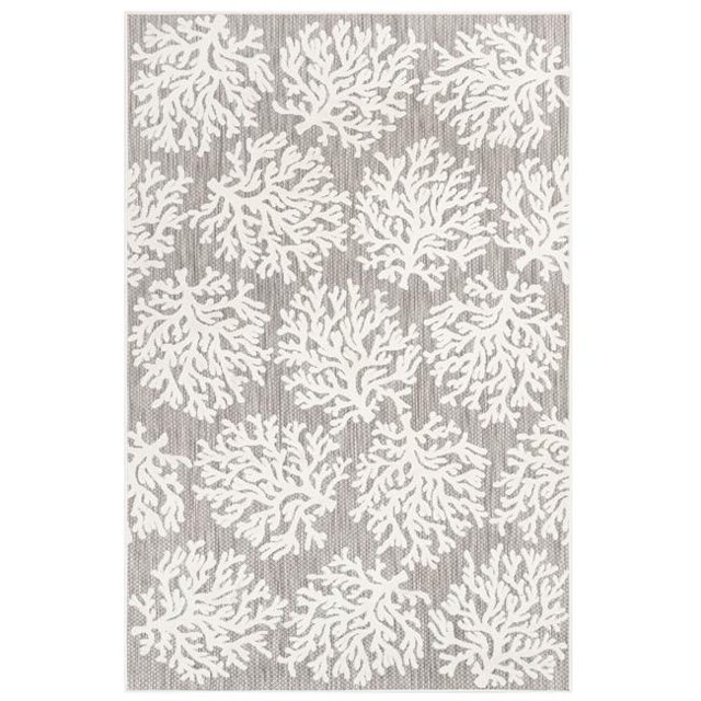 Transocean RTO58704112 Liora Manne Rialto Corail Tapis Intérieur & Extérieur&44; Ivoire - 4 Pi 10 Po x 7 Pi 6 Po