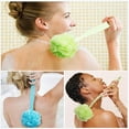 thumbnail image 6 of 2 Pack Loofah Sponge Back Scrubber Long Handled Exfoliating Bath & Shower Body Brush Luffa Pouf on a Stick for Men & Women (Blue & Green), 6 of 8