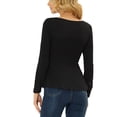 thumbnail image 3 of INSPIRE CHIC Long Sleeve Peplum Ruched Tops Black XS, 3 of 6