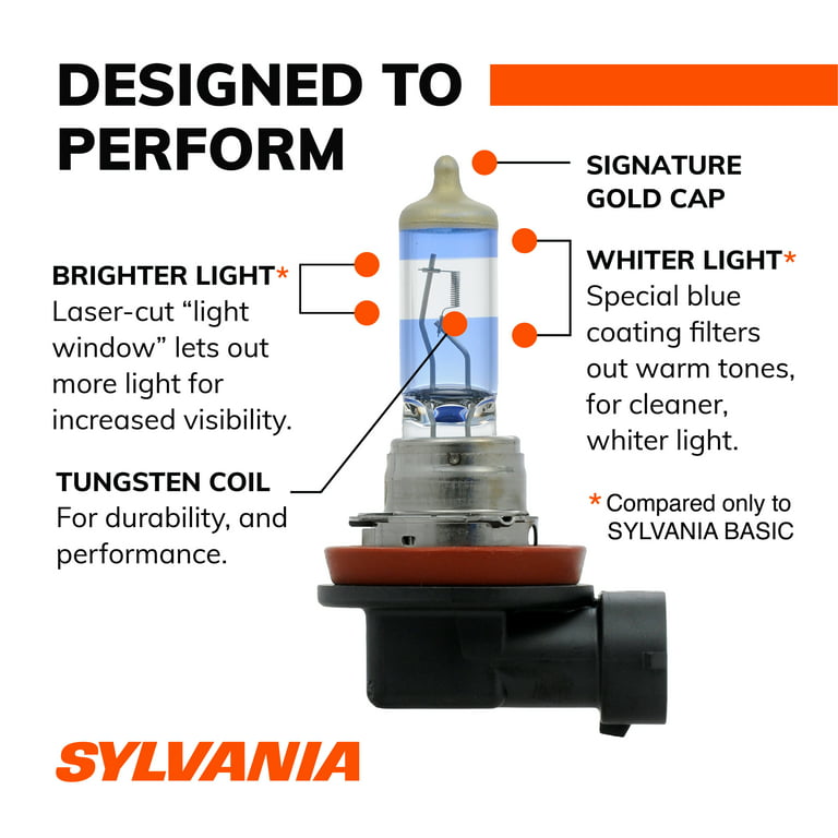 Sylvania H7 SilverStar Auto Halogen Headlight Bulb, Pack of 2