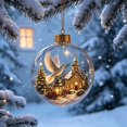 thumbnail image 3 of Glowing Christmas Story Ornament, Light‑Up Mini Holiday Scene, 3.1in Peace Dove Church Hanging Ball, Acrylic Christmas Tree Decoration, Festive Keepsake Ornament for Mantel, Window and Home Decor, 3 of 7