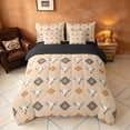 thumbnail image 3 of Manfei Western Cow Skull Full Size Bedding Sets, Bohemian Aztec Full Size Bed in a Bag, Beige Black, Black Reversible 7pcs, 3 of 6